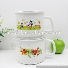 bulb handle enamel milk mug enamel personalised mugs with fruit and cow decals
